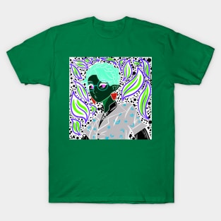 dark witch in green glasses in boho style pattern ecopop T-Shirt